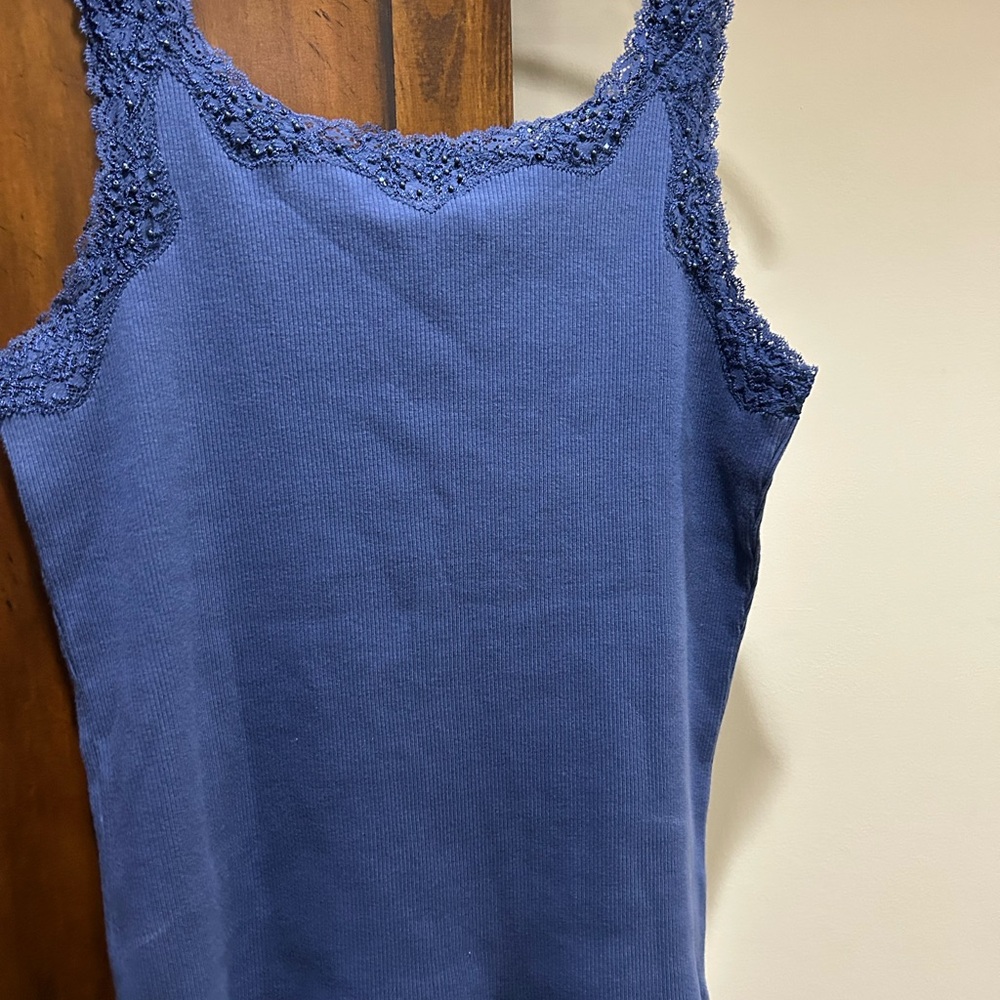 Chico's Blue Lace Trim Camisole - Picture 3 of 3